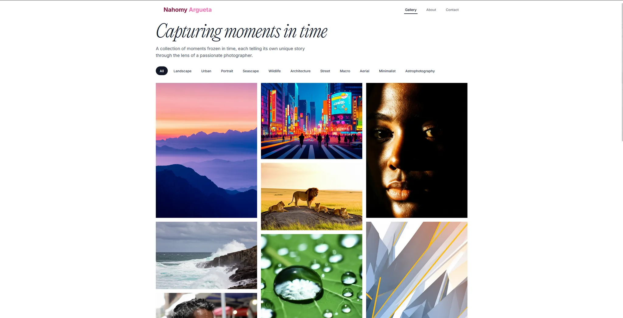 PHOTOGRAPHER WEBSITE